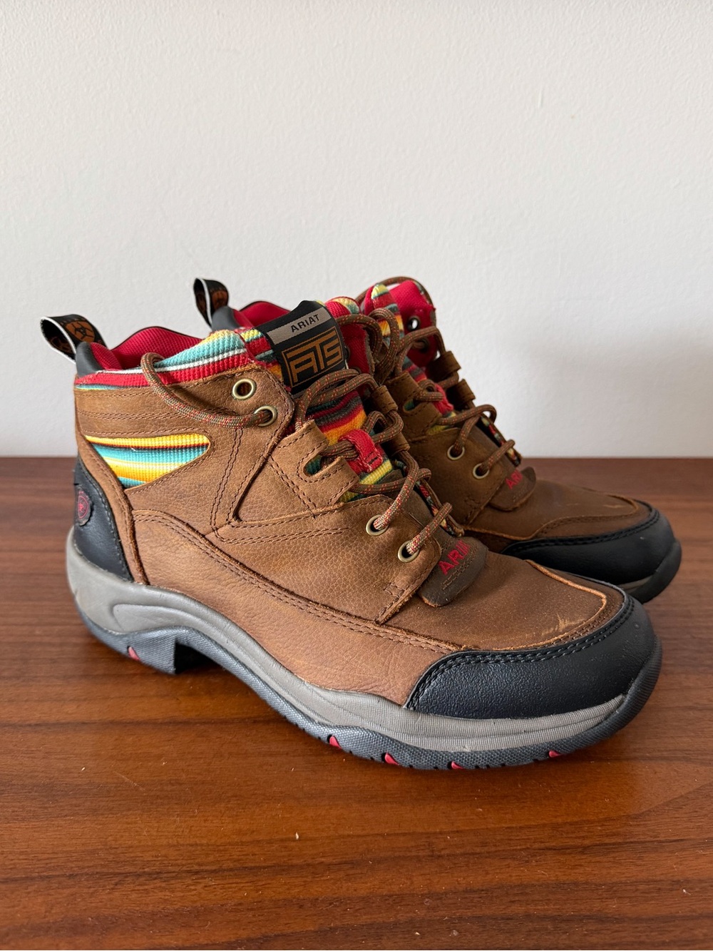 Ariat Women's Size 9B Terrain Hiking Boots Brown Leather Serape ATS 10021481